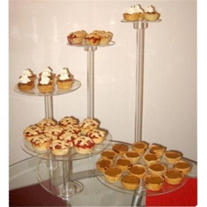 Cake stands with food