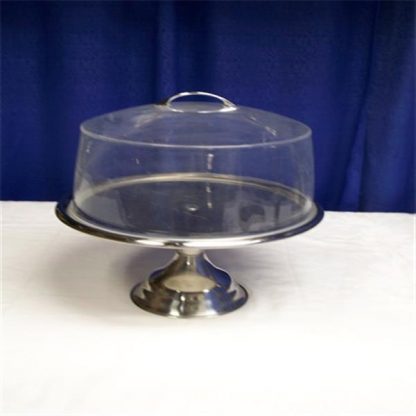 Cover, plastic dome on cake stand
