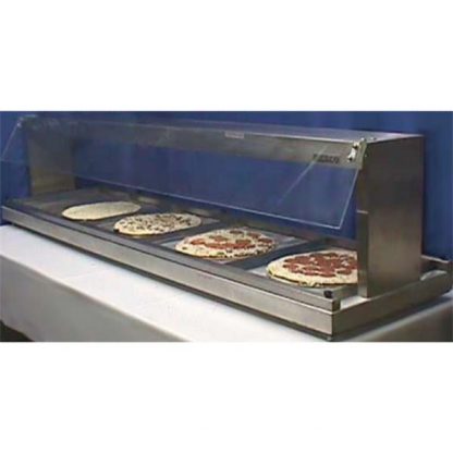 Pizza Hot Shelf, 6' 220v w/Lamp & Guard, with pizza example