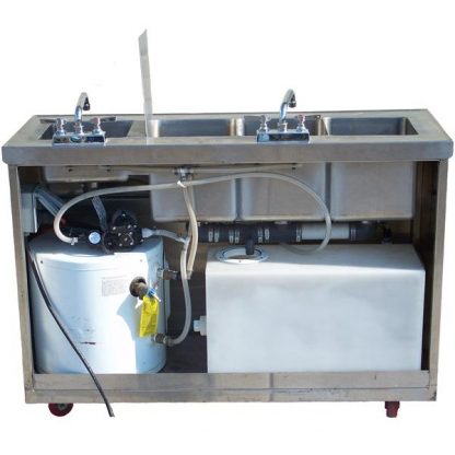 Sink, Portable 3 + 1 Compartment, Back