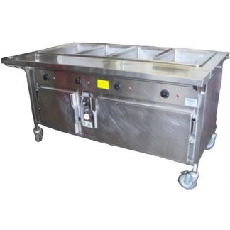 Steam Table 4 Well 220v 30amp w/2 hold ovens