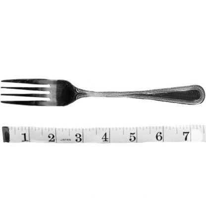 Pebble pattern forks, dinner with measurements