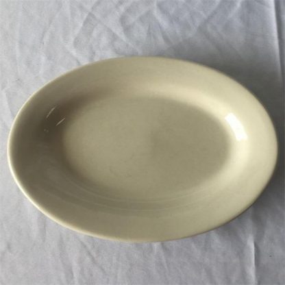 Platter, 9"x12 1/2" off white, oval