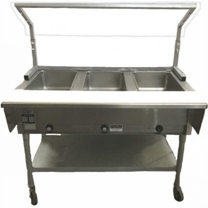Steam Table 3 Well 120v w/guard &board