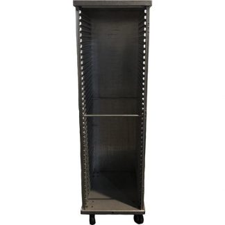 Closed cabinet, sheet pans, open