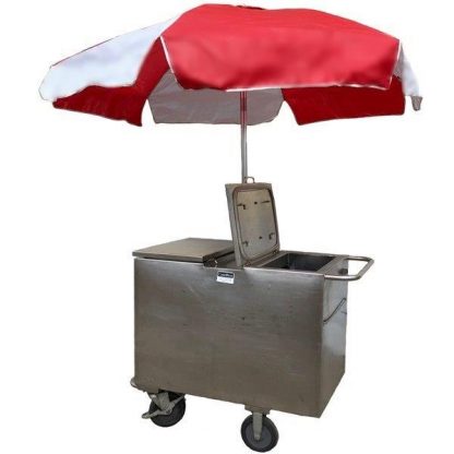 Ice Cream Cart for dry ice, with umbrella, open
