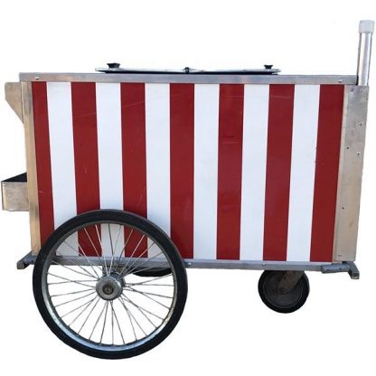 Ice Cream Cart, Red & White w/bells, without umbrella