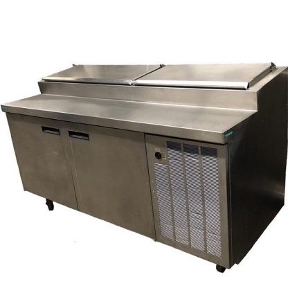 Prep Table 6', 2 Dr Wrapped Rail Pizza, side