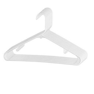Plastic coat hangers, white