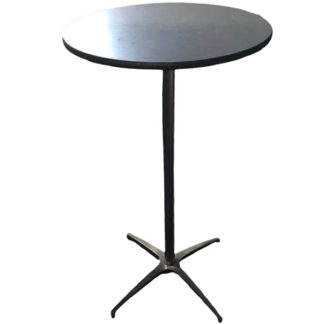 Table, 24" Round Black Top, 42" high
