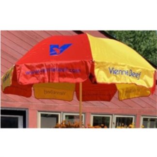 Vienna Beef, red, blue, and yellow Umbrella