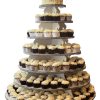 Wood cake stand with cupcakes