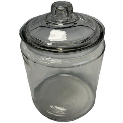 Jar, Glass with lid 10 inch tall, top