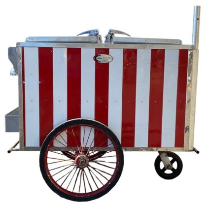 Ice Cream Cart, Red & White 2 compartment, side