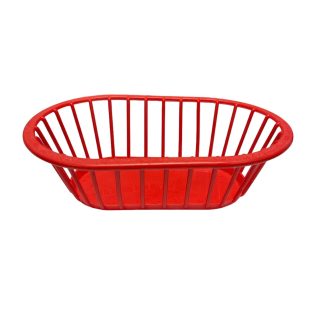 Red Plastic Basket, Oval