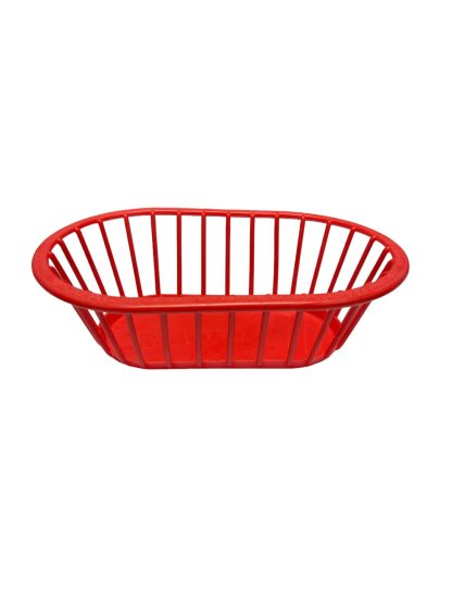 Red Plastic Basket, Oval