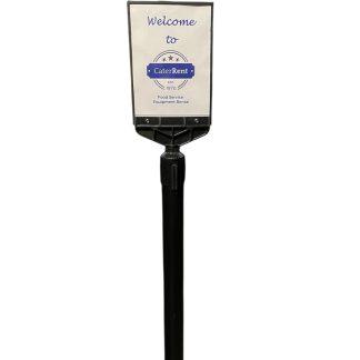 Removable sign on stanchion